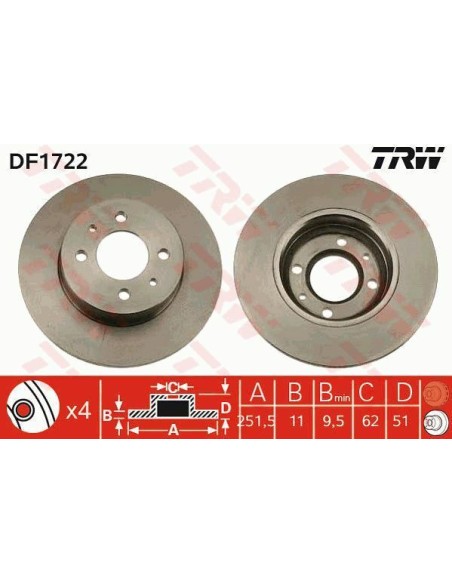 Df1722 dischi freno brake discs fiat 132 argenta ritmo -  Az Ricambi  Sei alla ricerca di ricambi per la tua auto d’epoca?