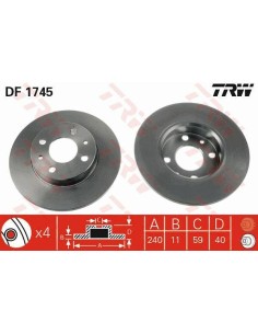 Df1745 dischi freno brake discs fiat 500 abarth alfa-romeo 145 146 33 lancia -  Az Ricambi  Sei alla ricerca di ricambi per l... 2