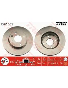 Df1655 dischi freno brake discs ford escort sierra 82- -  Az Ricambi  Sei alla ricerca di ricambi per la tua auto d’epoca? 2