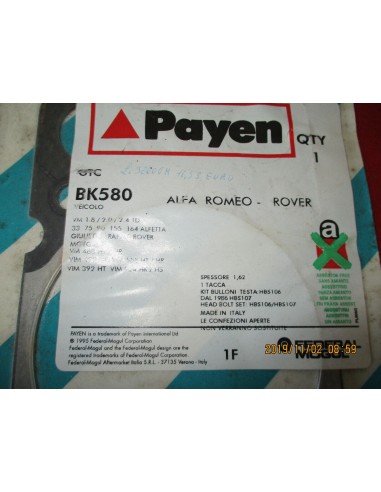 bk580 guarnizione testa cilindri alfa-romeo 1.8 2.0 2.4 td d motore vm 1-t -  Az Ricambi  Sei alla ricerca di ricambi per la ...