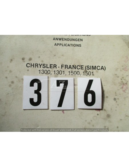 filtro aria adatto a talbot simca 1300 1301 1500 1501 -  Az Ricambi  Sei alla ricerca di ricambi per la tua auto d’epoca?