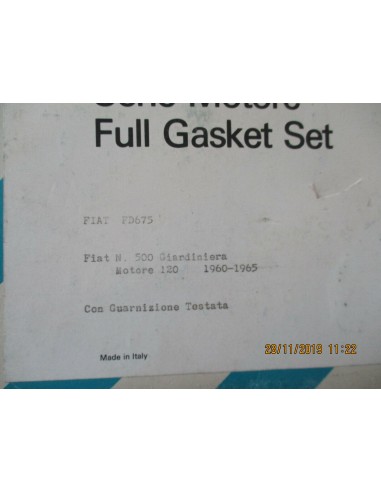 Fd675 guarnizioni motore smeriglio fiat 500 giardiniera -  Az Ricambi  Sei alla ricerca di ricambi per la tua auto d’epoca?