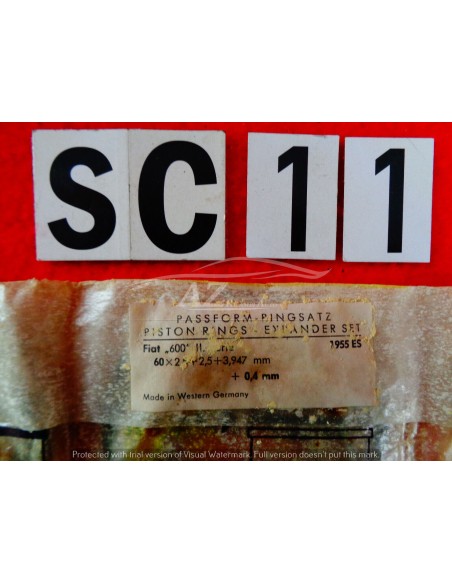 Fasce elastiche Fiat 600 II diametro 60 +0,4 set per 4 pistoni 1955es -  Az Ricambi  Sei alla ricerca di ricambi per la tua a...