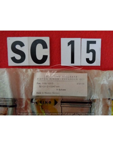 Fasce elastiche Fiat 1100 IS diametro 72 set per 4 pistoni -  Az Ricambi  Sei alla ricerca di ricambi per la tua auto d’epoca?