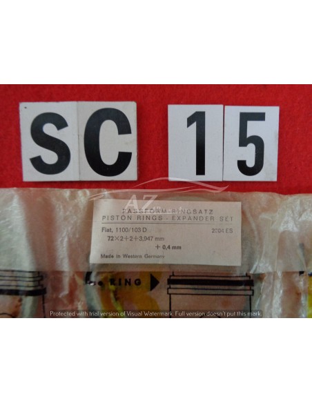 Fasce elastiche Fiat 1100 IS diametro 72 set per 4 pistoni -  Az Ricambi  Sei alla ricerca di ricambi per la tua auto d’epoca?