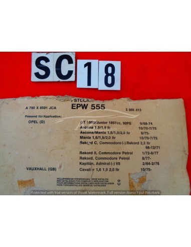 Pompa acqua Opel GT Ascona Manta rekord