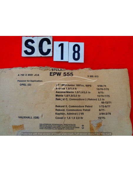 Pompa acqua Opel GT Ascona Manta rekord