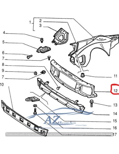 Ossatura traversa anteriore Fiat Croma 90-92 82475055 -  Az Ricambi  Sei alla ricerca di ricambi per la tua auto d’epoca?