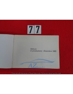 Manuale dati caratteristici vetture Fiat 1985 2