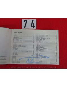 Manuale dati caratteristici vetture Fiat 1988 2
