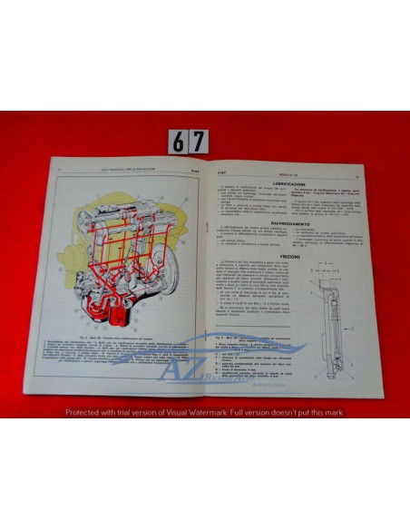Manuale assistenza tecnica dati principali Fiat 125