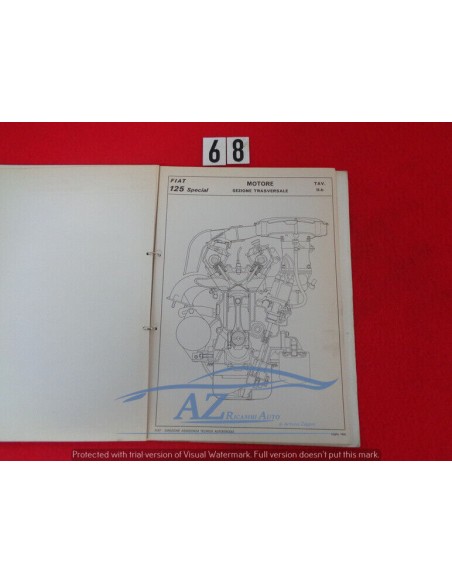 Manuale assistenza tecnica caratteristiche e dati Fiat 125 Special