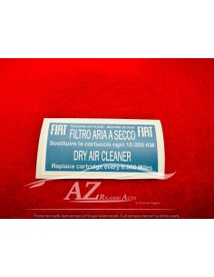 Adesivo "FILTRO ARIA A SECCO" Fiat 500 126 127 128 con sfondo azzurro 70x35 -  Az Ricambi  Sei alla ricerca di ricambi per la...