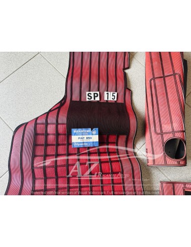 Tappeti Fiat 850 rosso nero