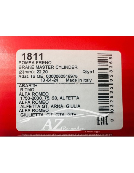 Pompa freno Fiat Ritmo Abarth Alfa Romeo 75 Alfetta GTV Giulietta 1750 2000