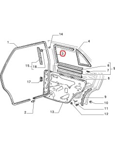 7641514 guarnizione scendente canalino posteriore dx fiat tipo tempra -  Az Ricambi  Sei alla ricerca di ricambi per la tua a... 2